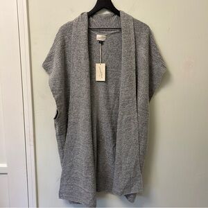 Gray Open Front Cardigan